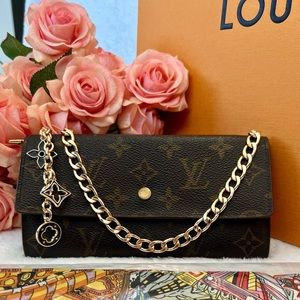 💯AUTHENTIC… Louis Vuitton Portefeuille Bifold Sara Long Wallet/WOC
